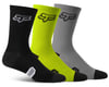 Fox Racing 6" Ranger Socks (Black/Hi-Vis/Grey) (3-Pairs) (S/M)